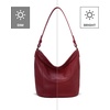 image:imageIswee Soft Leather Hobo Shoulder Crossbody Handbag Purse for Women ToteWine