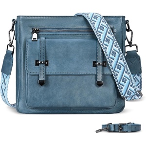image:imageIswee Soft Leather Crossbody Bags for Women Shoulder Handbags Multi PocketsLight Blue