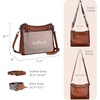 image:imageIswee Genuine Leather Crossbody Bag for Women Shoulder Handbag for EverydayBrown