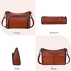 image:imageIswee Womens Crossbody Bag Shoulder Bag Leather Purse with Built in WalletBrown