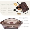 image:imageIswee Womens Crossbody Bag Shoulder Bag Leather Purse with Built in WalletCoffee