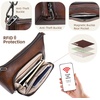 image:imageIswee Womens Crossbody Bag Shoulder Bag Leather Purse with Built in WalletCoffee