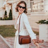 image:imageIswee Womens Crossbody Bag Shoulder Bag Leather Purse with Built in WalletCoffee