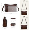image:imageIswee Womens Crossbody Bag Shoulder Bag Leather Purse with Built in WalletCoffee