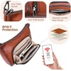 image:imageIswee Womens Crossbody Bag Shoulder Bag Leather Purse with Built in WalletWine