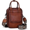 image:imageIswee Crossbody Bag Leather Purse Shoulder Bag with Built in WalletBrown