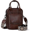image:imageIswee Crossbody Bag Leather Purse Shoulder Bag with Built in WalletCoffee