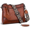 image:imageIswee Genuine Leather Crossbody Bag for Women Shoulder Handbag for EverydayBrown