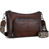 image:imageIswee Womens Crossbody Bag Shoulder Bag Leather Purse with Built in WalletCoffee
