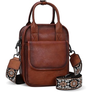 image:imageIswee Crossbody Bag Leather Purse Shoulder Bag with Built in WalletBrown