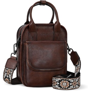 image:imageIswee Crossbody Bag Leather Purse Shoulder Bag with Built in WalletCoffee