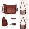 image:imageIswee AntiTheft Leather Crossbody Bag Women Shoulder Purse Everyday UseBrown