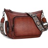 image:imageIswee AntiTheft Leather Crossbody Bag Women Shoulder Purse Everyday UseBrown
