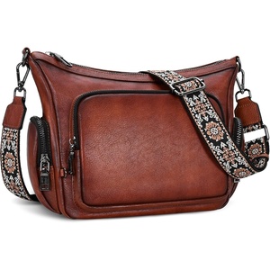 image:imageIswee AntiTheft Leather Crossbody Bag Women Shoulder Purse Everyday UseBrown