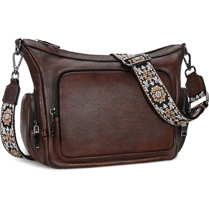 image:imageIswee AntiTheft Leather Crossbody Bag Women Shoulder Purse Everyday UseCoffee