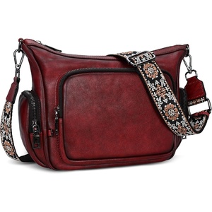 image:imageIswee AntiTheft Leather Crossbody Bag Women Shoulder Purse Everyday UseWine