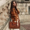 image:imageIswee Leather Crossbody Purse Tote Bag Satchel Bag Ladies Shoulder HandbagBrown