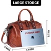 image:imageIswee Satchel Bags Leather Purses for Women Handbag Shoulder Bag Hobo ToteBrown