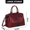image:imageIswee Satchel Bags Leather Purses for Women Handbag Shoulder Bag Hobo ToteWine