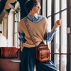 image:imageIswee Retro Leather Crossbody Bags for Women Shoulder Purse Satchel HandbagBrown