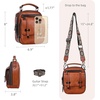 image:imageIswee Retro Leather Crossbody Bags for Women Shoulder Purse Satchel HandbagBrown