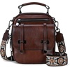 image:imageIswee Retro Leather Crossbody Bags for Women Shoulder Purse Satchel HandbagCoffee