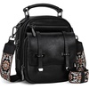 image:imageIswee Retro Leather Crossbody Bags for Women Shoulder Purse Satchel HandbagBlack