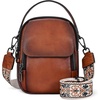 image:imageIswee Small Antitheft Crossbody Bag for Women Leather Shoulder HandbagBrown
