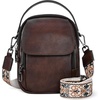 image:imageIswee Small Antitheft Crossbody Bag for Women Leather Shoulder HandbagCoffee